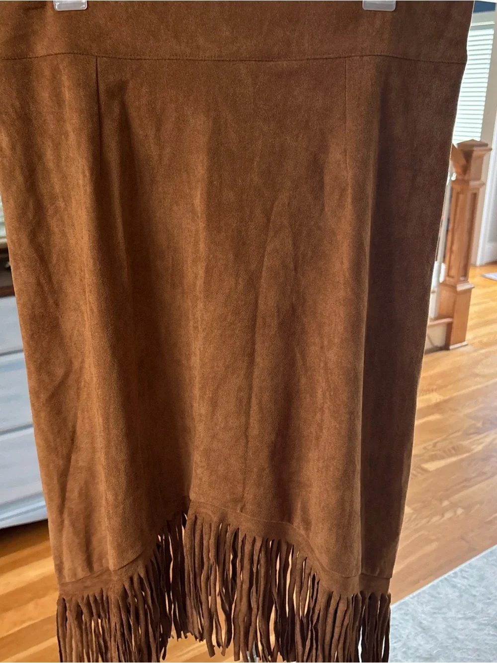 Faux Suede Fringe Midi Skirt - Western Style Concert - Picture 3 of 9
